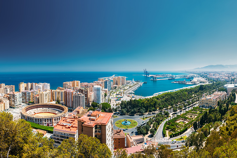 malaga vista aerea del puerto